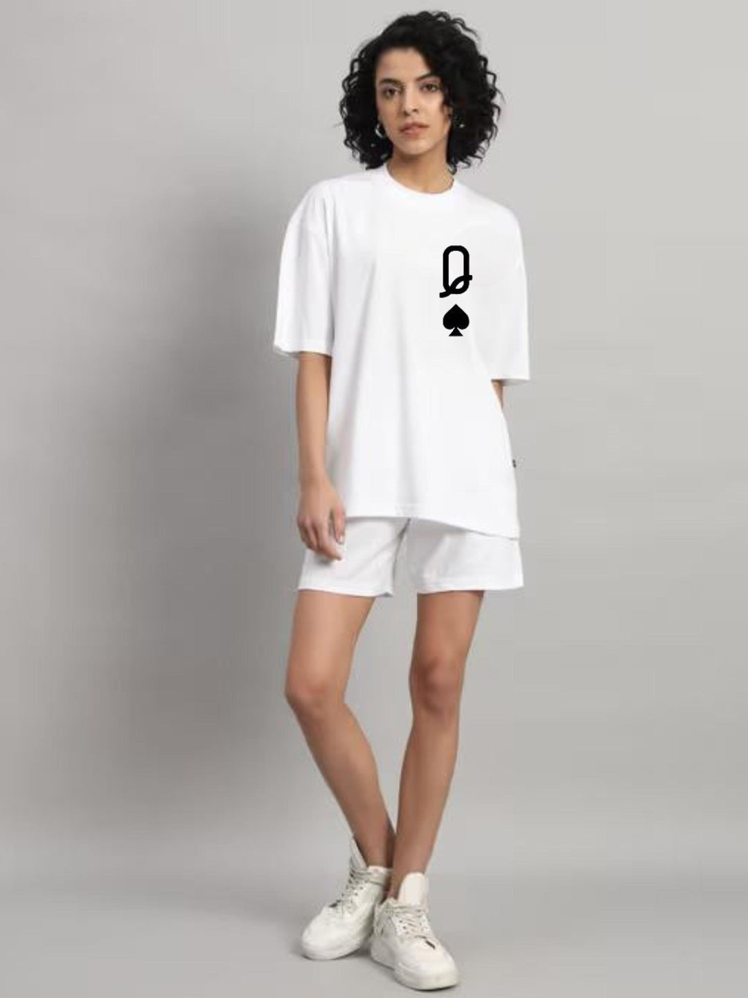 HESHA Q WOMEN OVERSIZE PRINTED TSHIRT