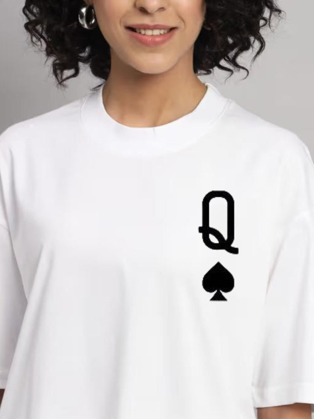 HESHA Q WOMEN OVERSIZE PRINTED TSHIRT