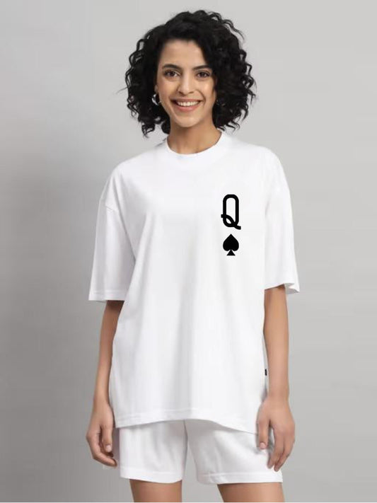 HESHA Q WOMEN OVERSIZE PRINTED TSHIRT