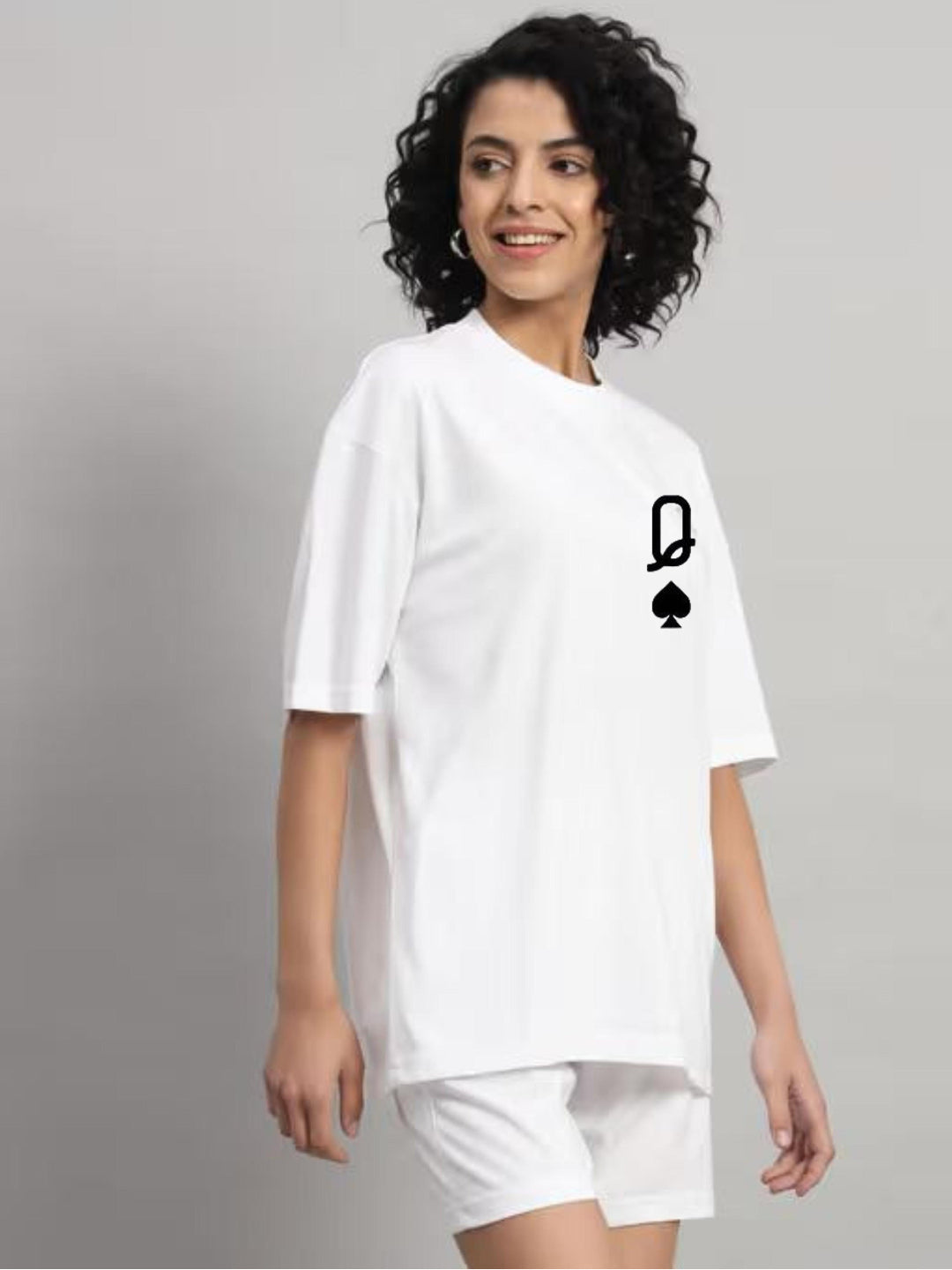 HESHA Q WOMEN OVERSIZE PRINTED TSHIRT