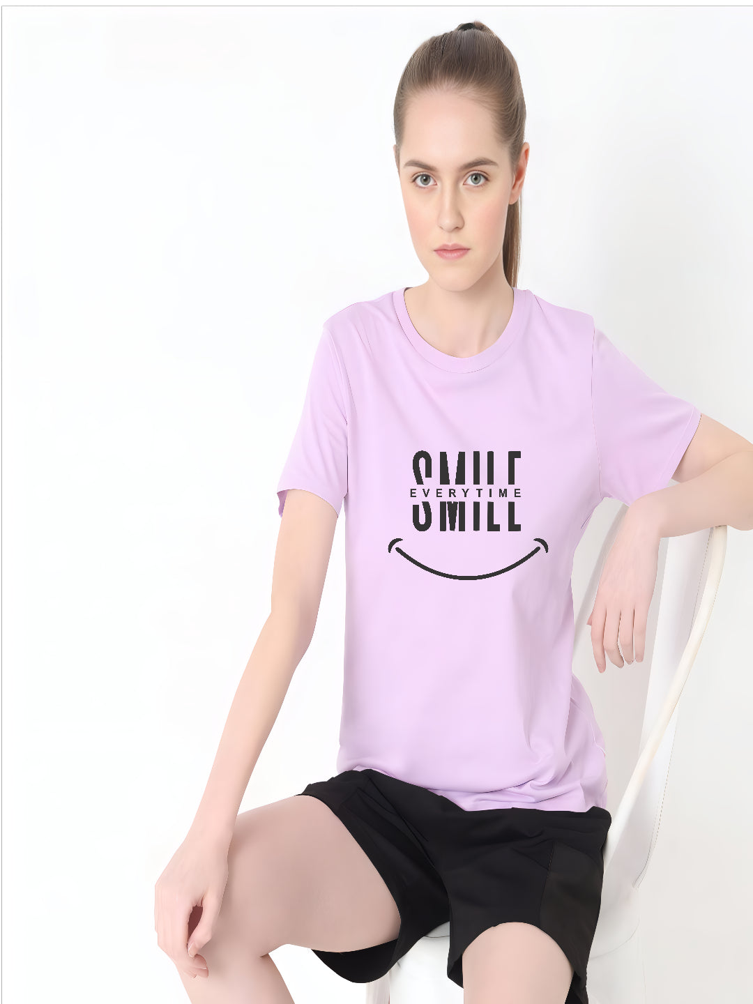 HESHA SMILE EVERYTIME REGULAR PRINTED TSHIRT