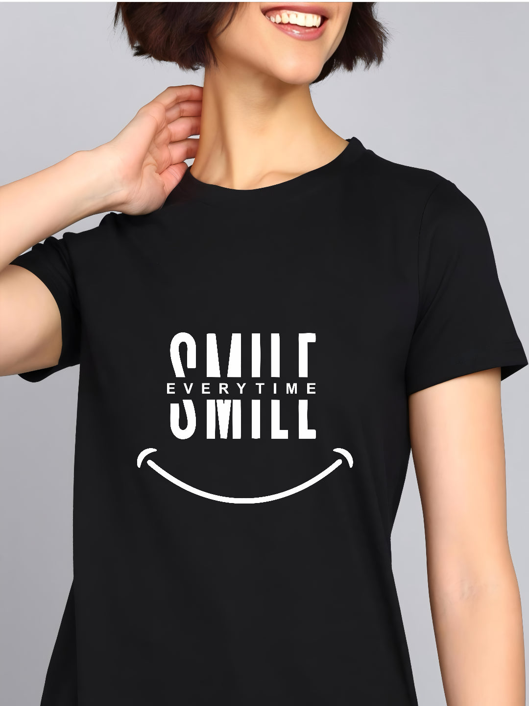 HESHA SMILE EVERYTIME REGULAR PRINTED TSHIRT