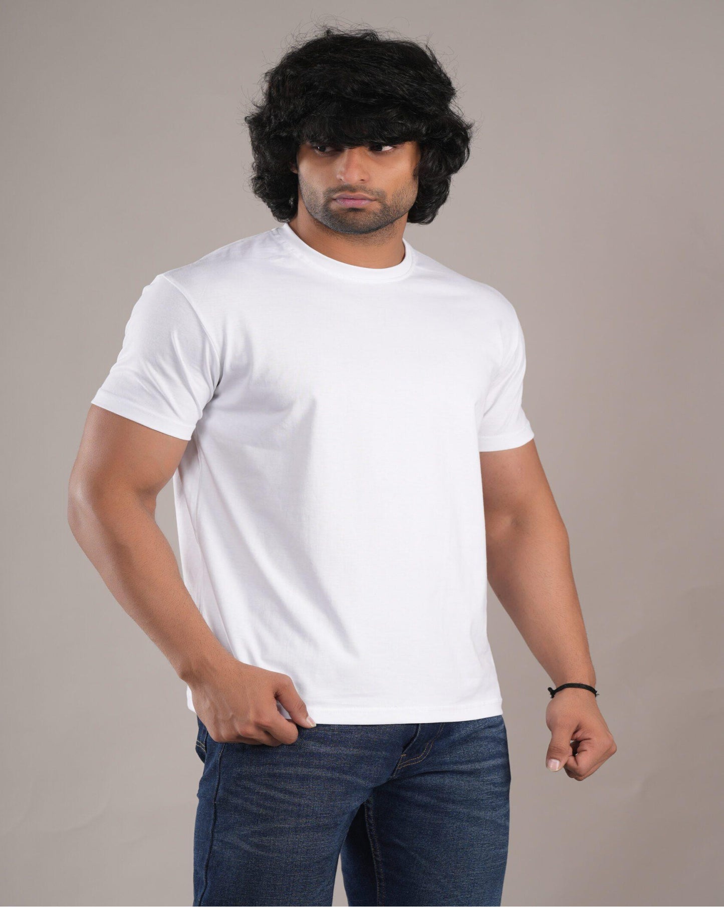HESHA SOLID MENS REGULAR PRINTED TSHIRT