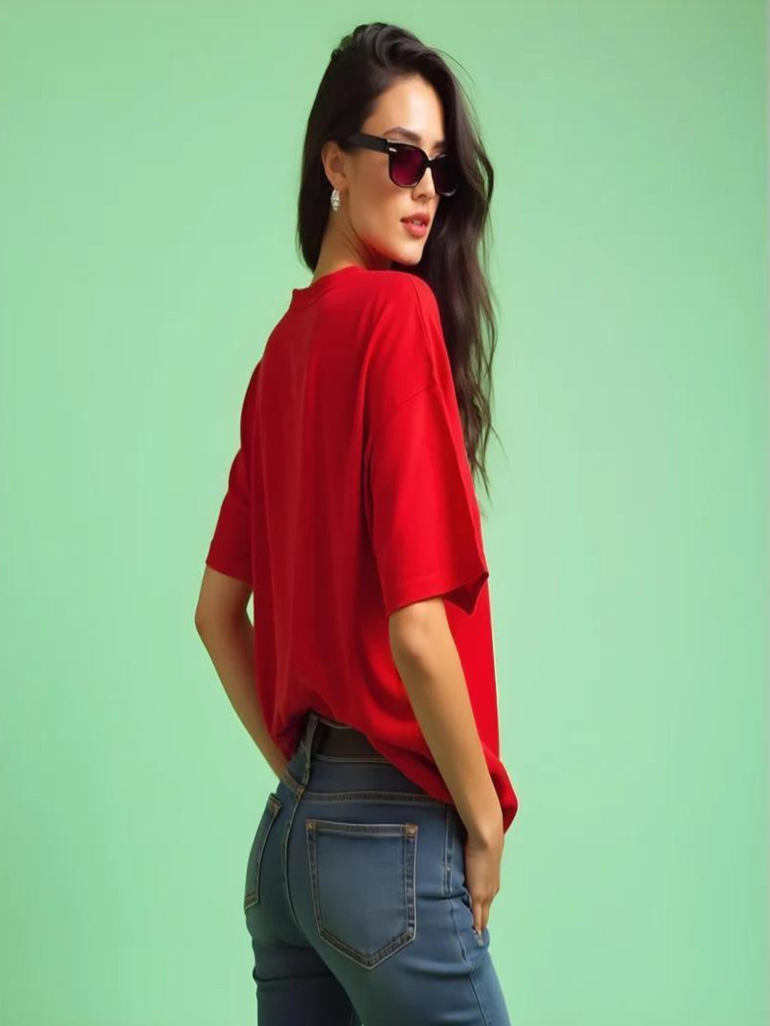 HESHA ALL WE NEED US LOVE WOMEN OVERSIZE PRINTED TSHIRT
