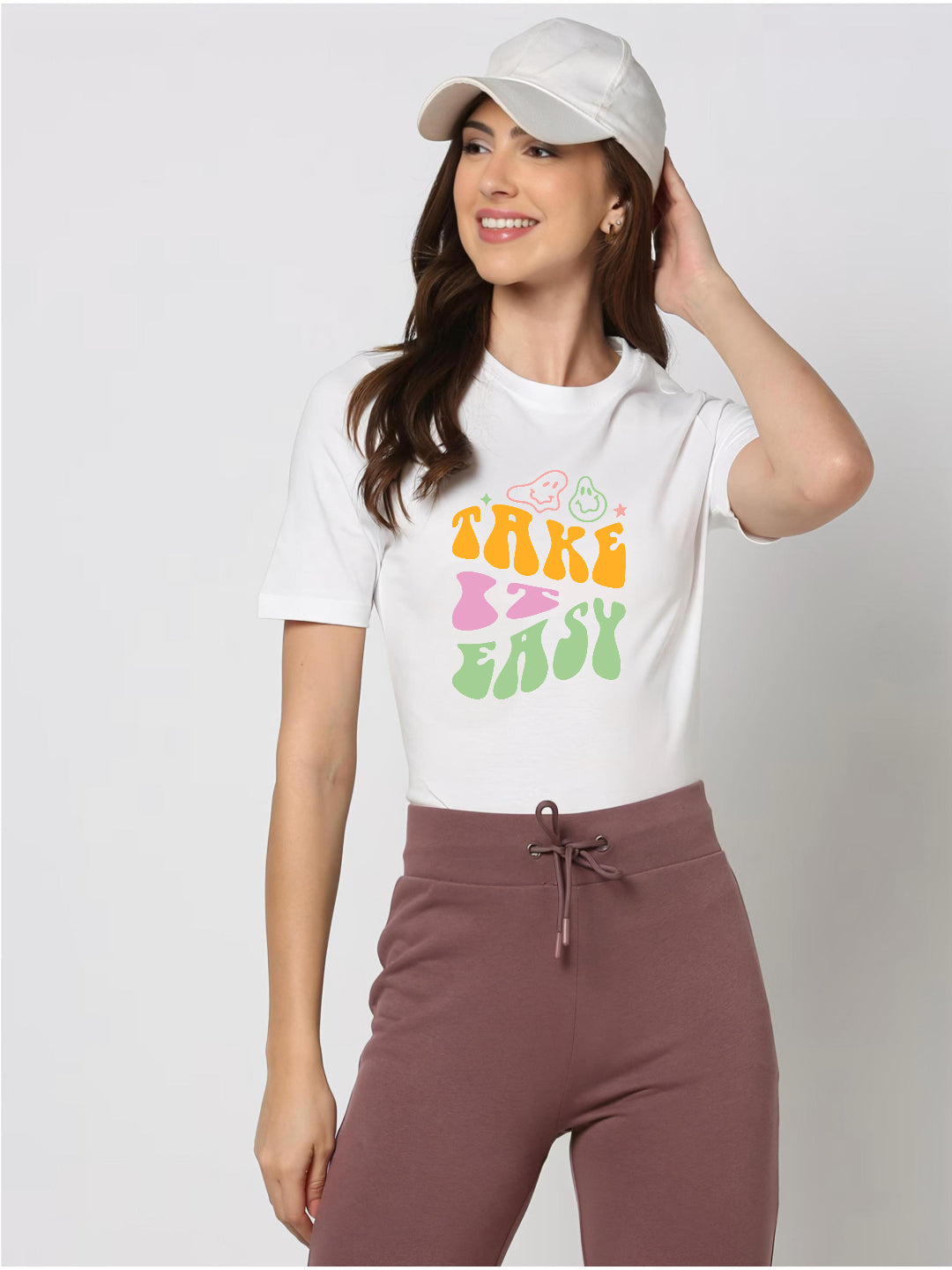 HESHA TAKE IS EASY WOMEN REGULAR PRINTED TSHIRT