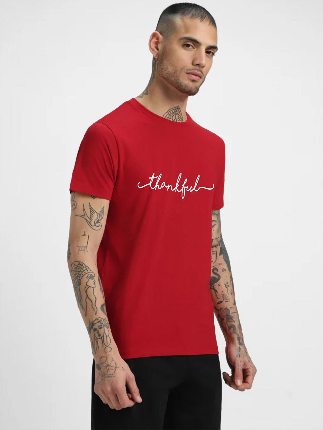 HESHA THANKFUL MENS PRINTED TSHIRT