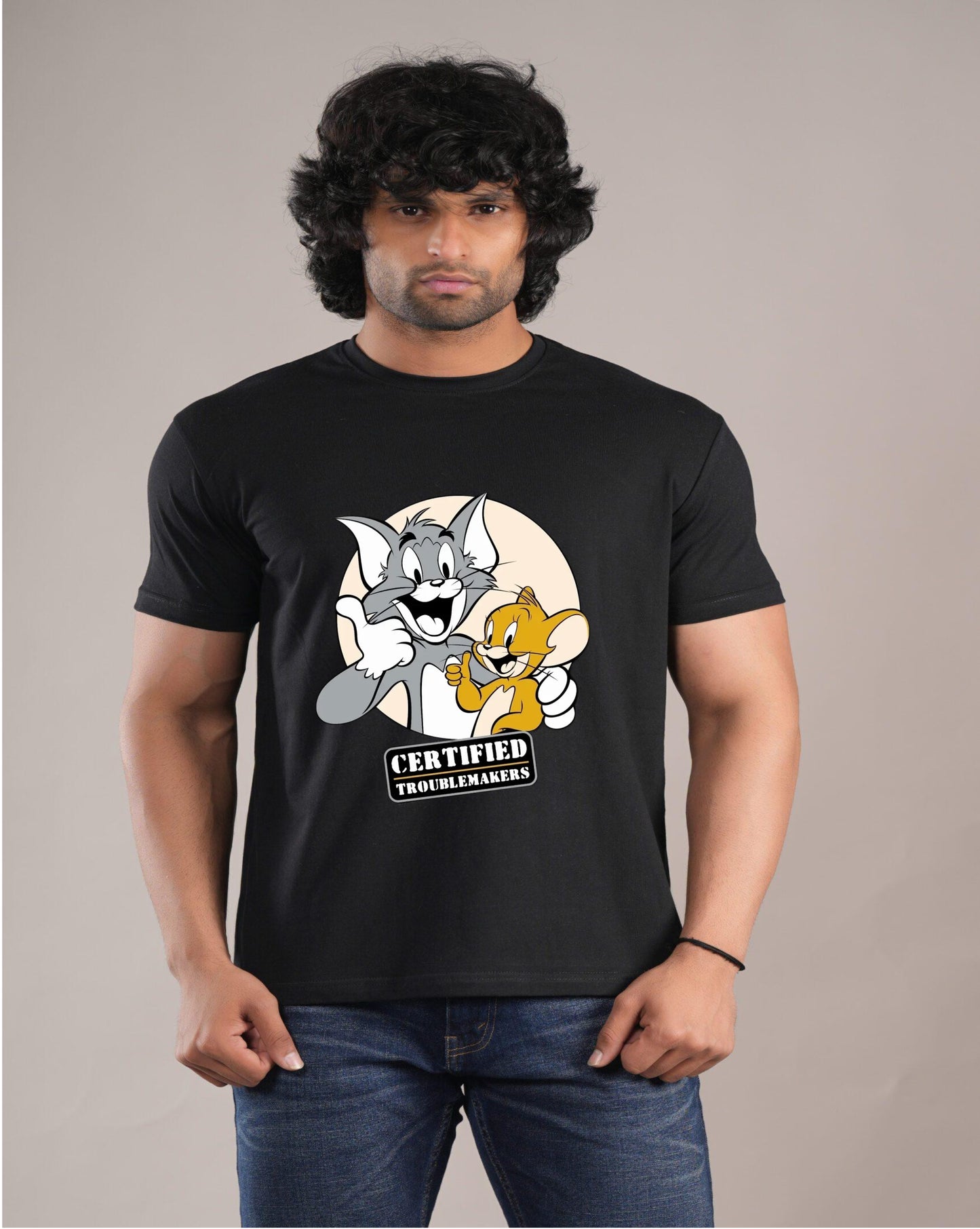 HESHA TOM&JERRY MENS REGULAR PRINTED TSHIRT