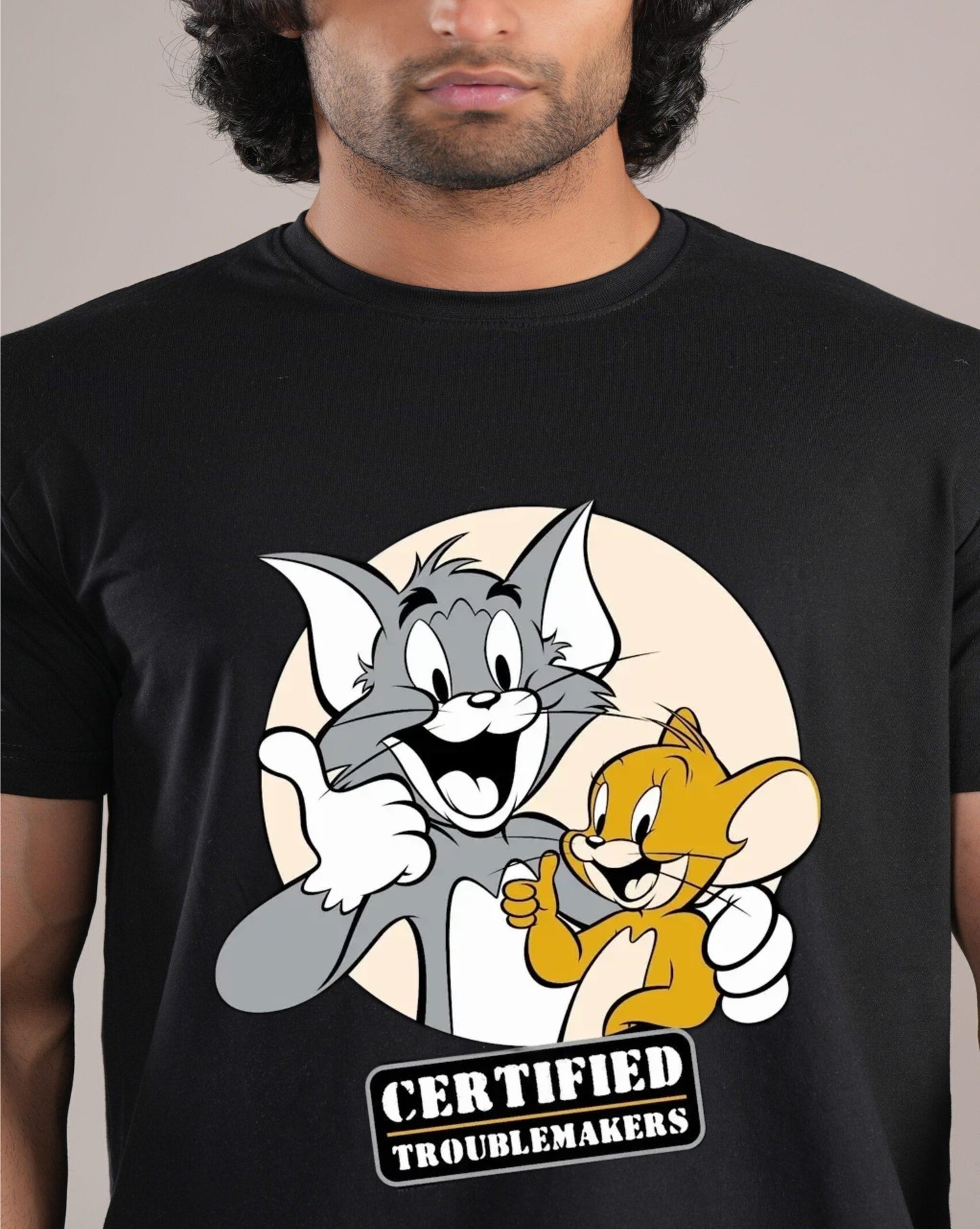 HESHA TOM&JERRY MENS REGULAR PRINTED TSHIRT