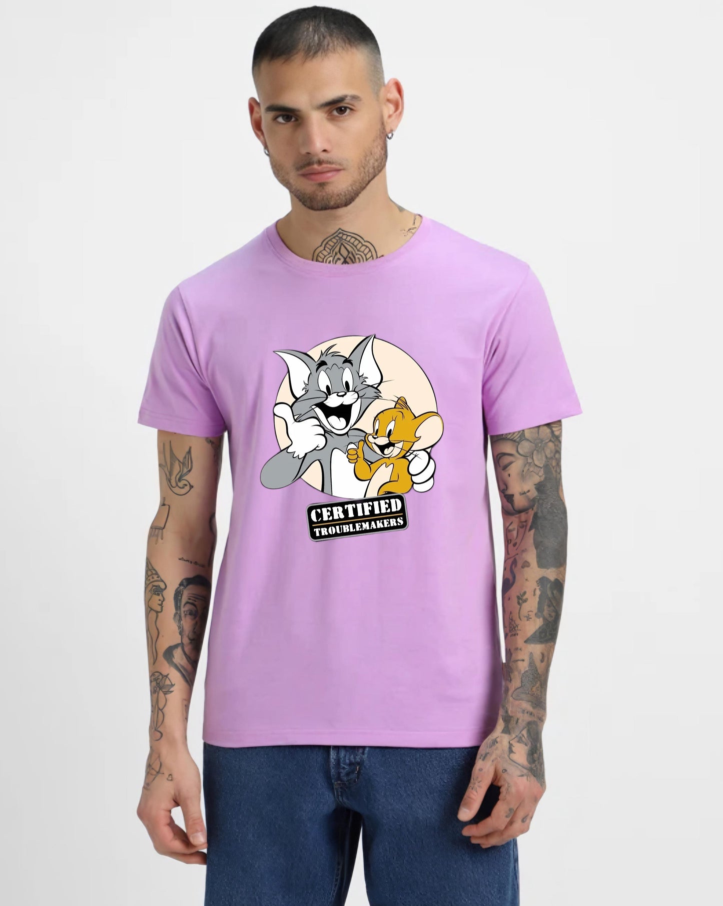 HESHA TOM&JERRY MENS REGULAR PRINTED TSHIRT