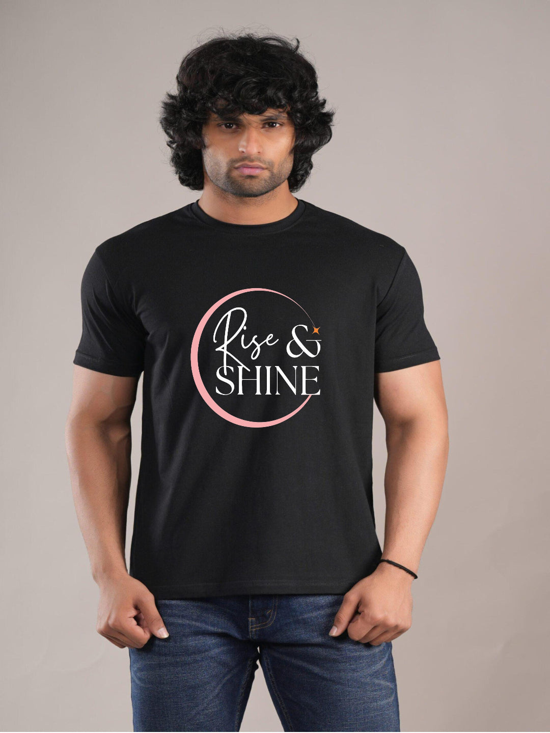 HESHA RISE&SHINE MENS REGULAR PRINTED TSHIRT