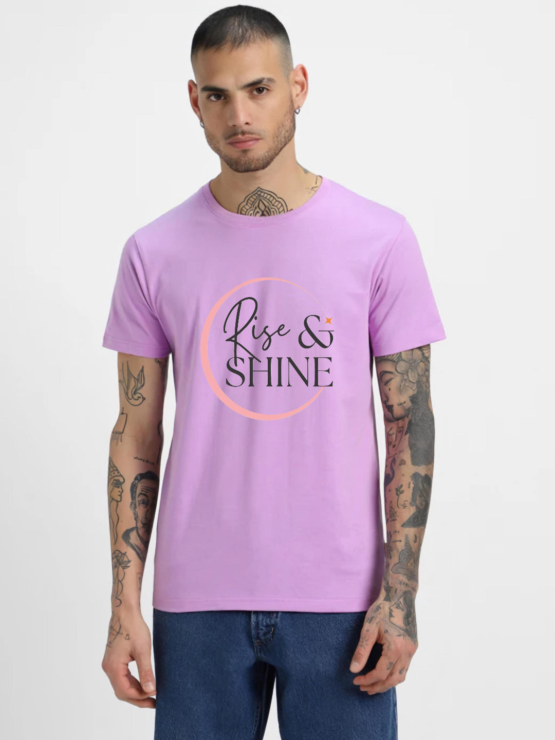 HESHA RISE&SHINE MENS REGULAR PRINTED TSHIRT
