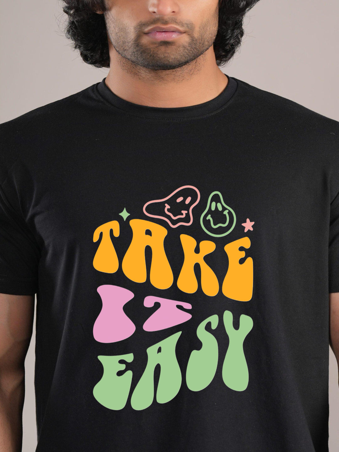HESHA TAKE IT EASY MENS REGULAR PRINTED TSHIRT