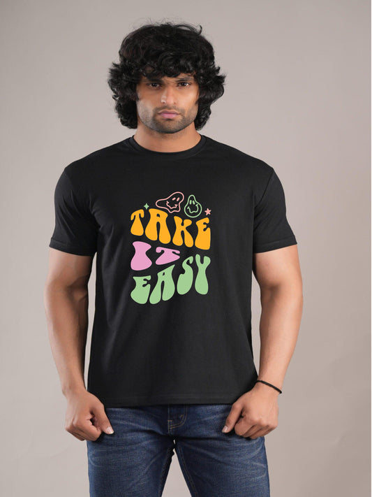 HESHA TAKE IT EASY MENS REGULAR PRINTED TSHIRT