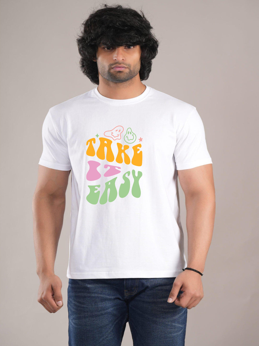 HESHA TAKE IT EASY MENS REGULAR PRINTED TSHIRT