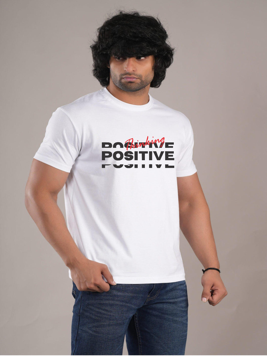 HESHA POSITIVE THINGS MENS REGULAR PRINTED TSHIRT