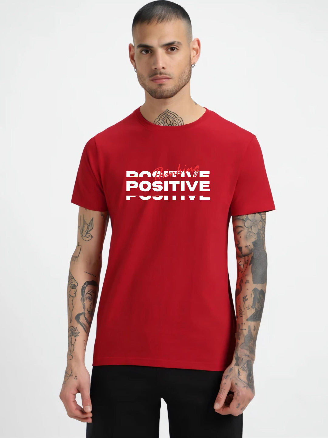 HESHA POSITIVE THINGS MENS REGULAR PRINTED TSHIRT