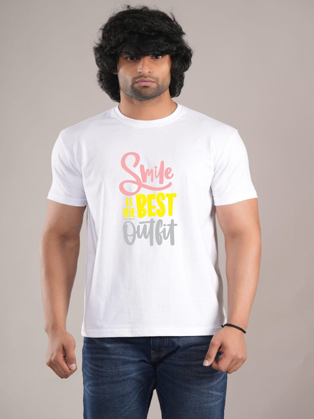 HESHA SMILE IS THE BEST MENS REGULAR PRINTED TSHIRT