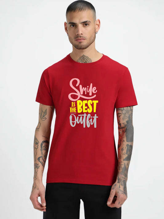 HESHA SMILE IS THE BEST MENS REGULAR PRINTED TSHIRT