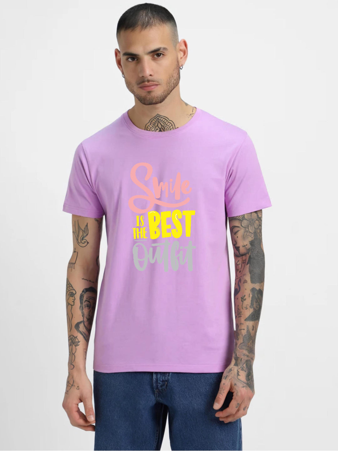 HESHA SMILE IS THE BEST MENS REGULAR PRINTED TSHIRT