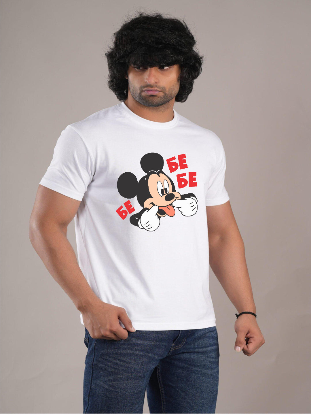 HESHA BE FUNNY MICKEY MENS REGULAR PRINTED TSHIRT