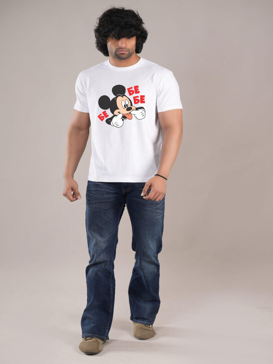 HESHA BE FUNNY MICKEY MENS REGULAR PRINTED TSHIRT