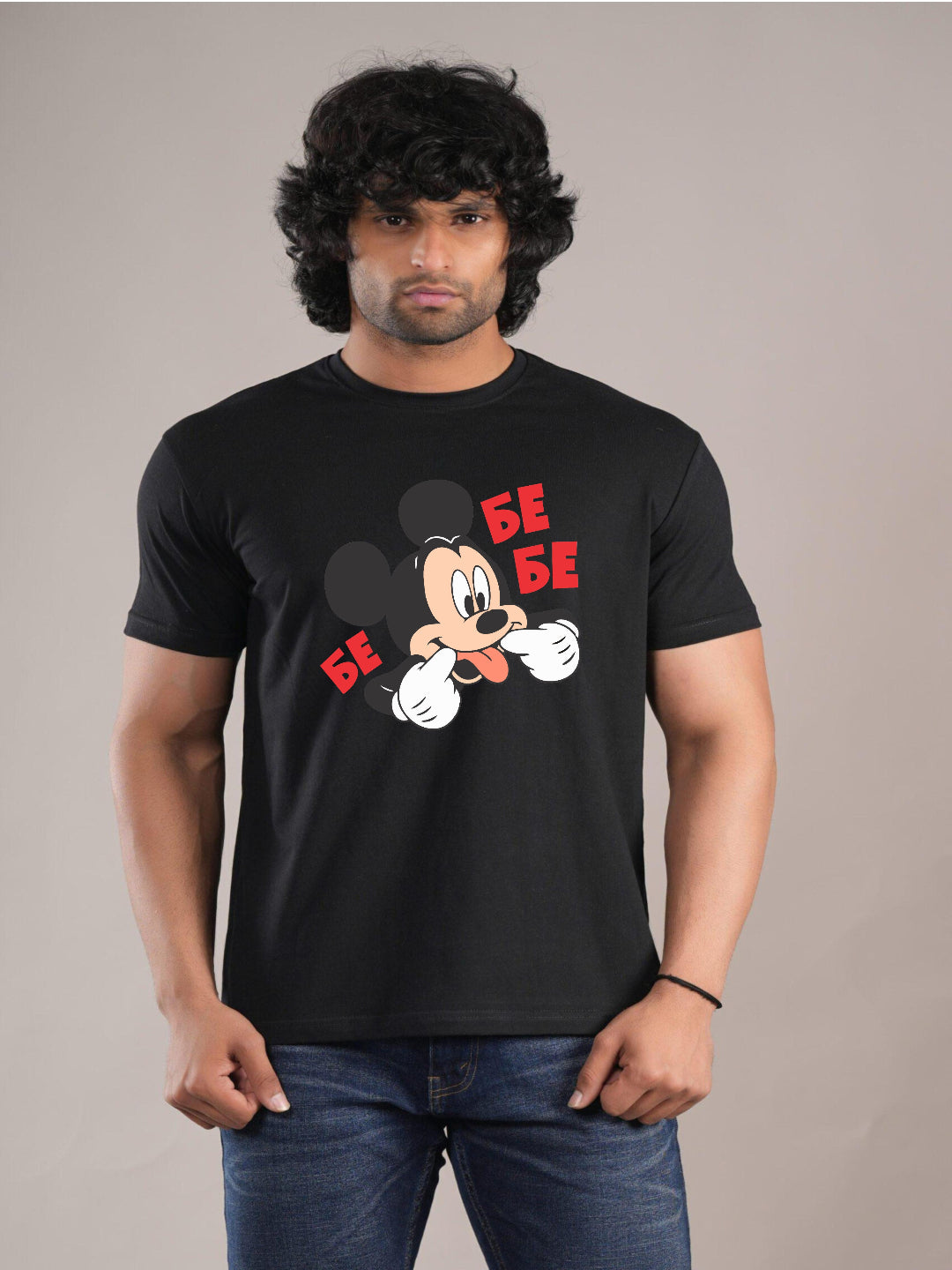 HESHA BE FUNNY MICKEY MENS REGULAR PRINTED TSHIRT