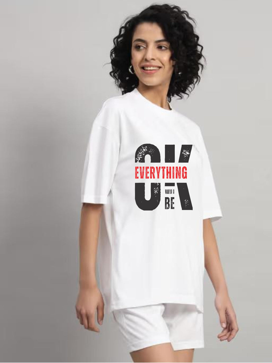 HESHA OK WOMEN OVERSIZE PRINTED TSHIRT