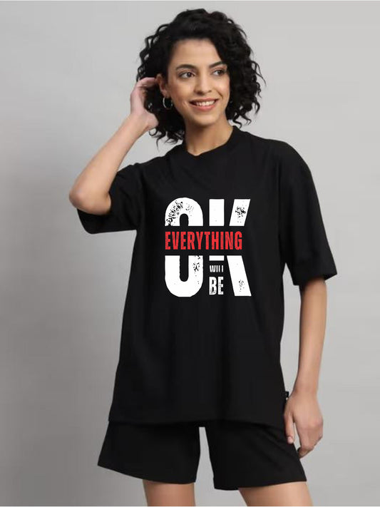 HESHA OK WOMEN OVERSIZE PRINTED TSHIRT