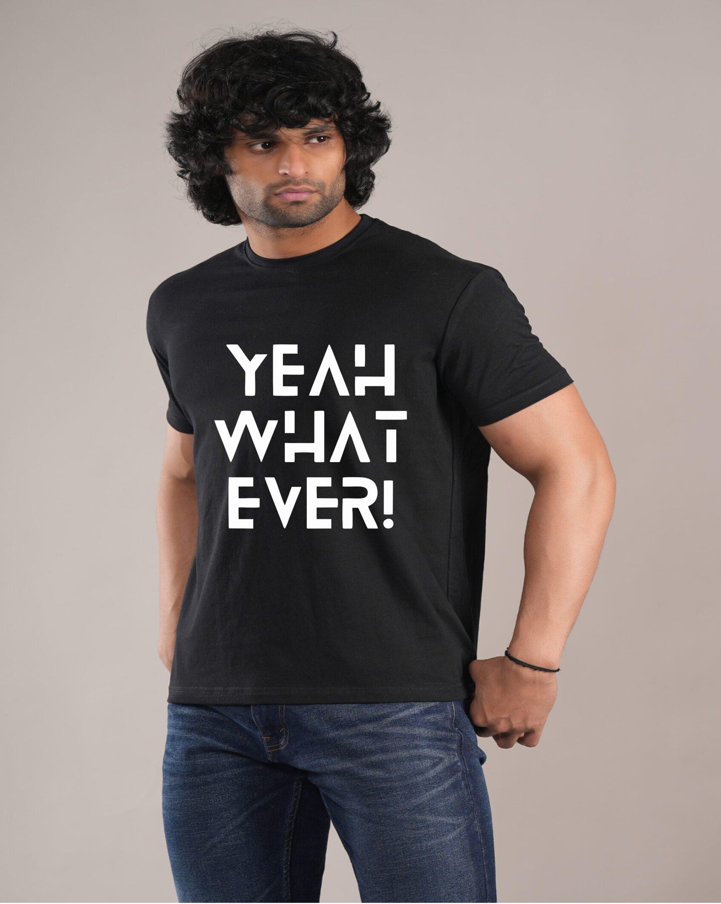 HESHA YEAH WHATEVER MENS REGULAR PRINTED TSHIRT