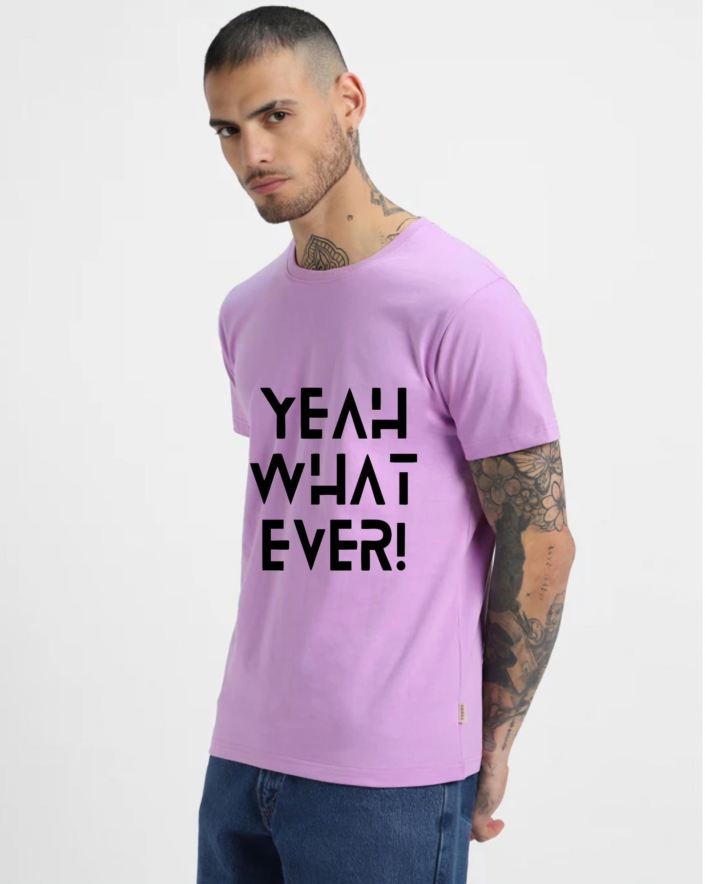 HESHA YEAH WHATEVER MENS REGULAR PRINTED TSHIRT