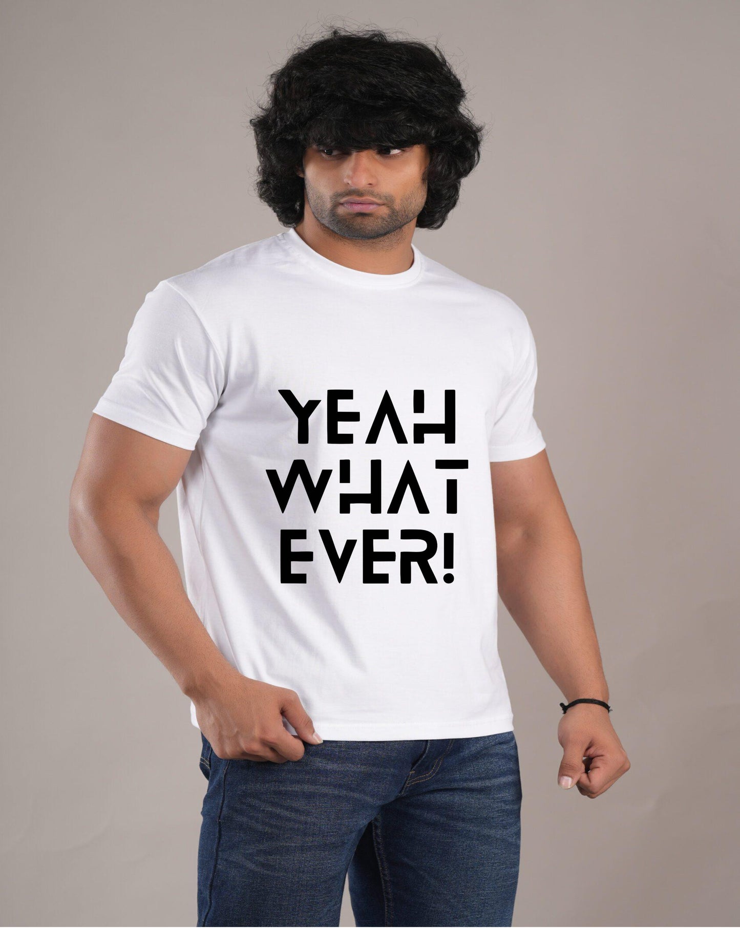 HESHA YEAH WHATEVER MENS REGULAR PRINTED TSHIRT
