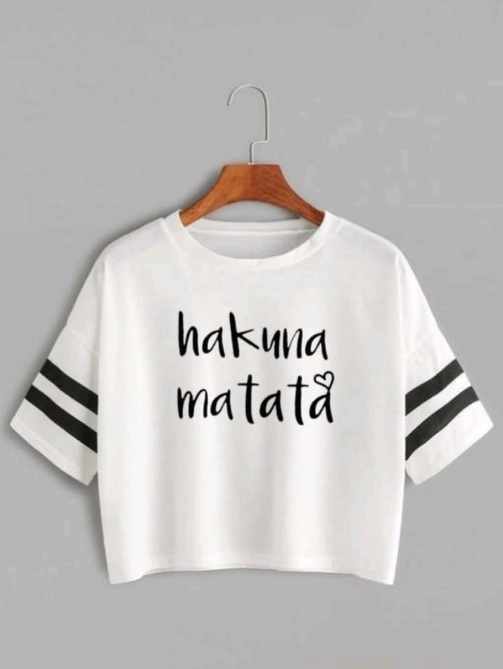 HAKUNA MATATA STRP CROP TSHIRT