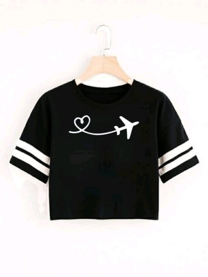 FLIGHT GIRL STRP CROP TSHIRT