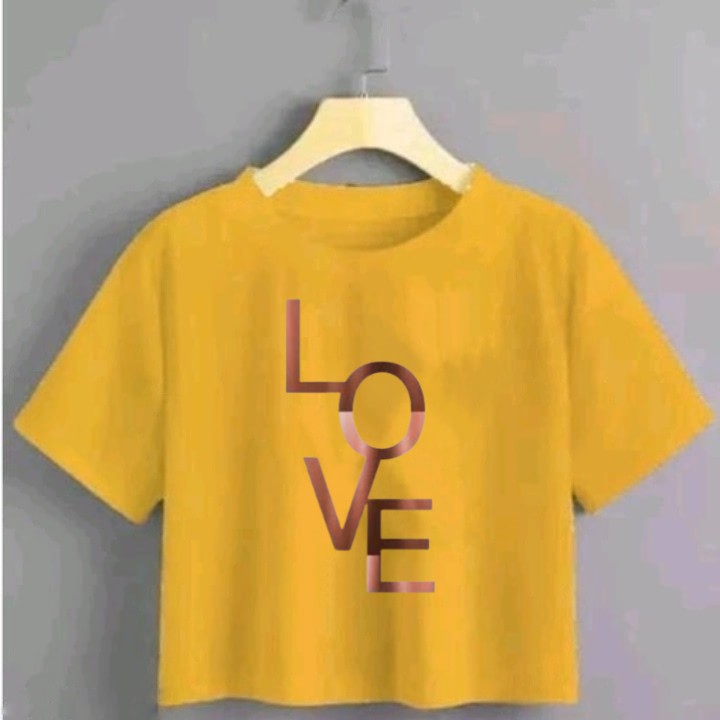 LOVE DIGITAL CROP TSHIRT