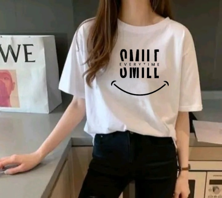 EVERYTIME SMILE WOMEN OVERSIZE TSHIRT