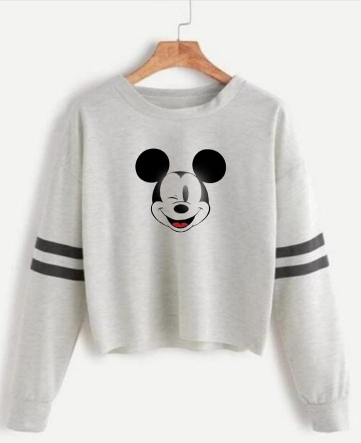 U MICKEY FACE LFB STRP REGULAR TSHIRT