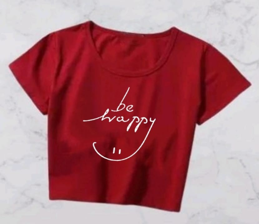 BE HAPPY CROP TSHIRT