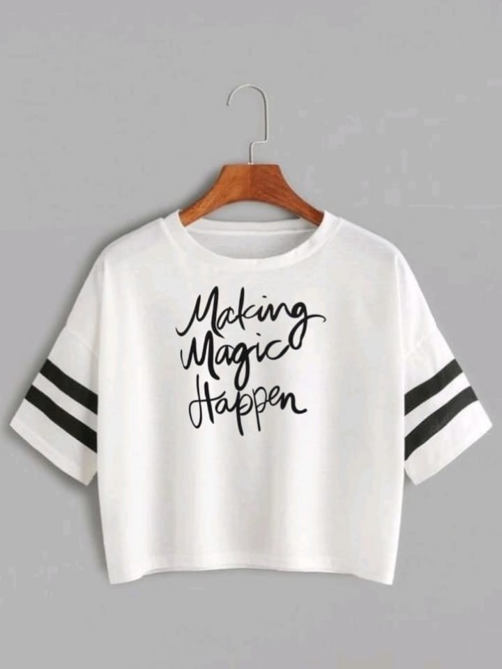 MAKING MAGIC STRP CROP TSHIRT