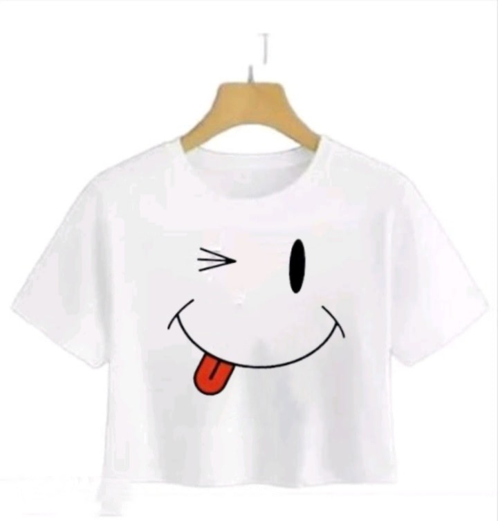 NAUGHTY FACE CROP TSHIRT