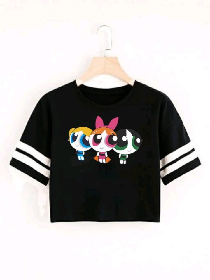 3 PUFF GIRL STRP CROP TSHIRT