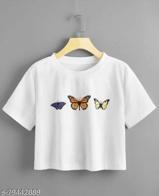 3 BUTTERFLY CROP TSHIRT