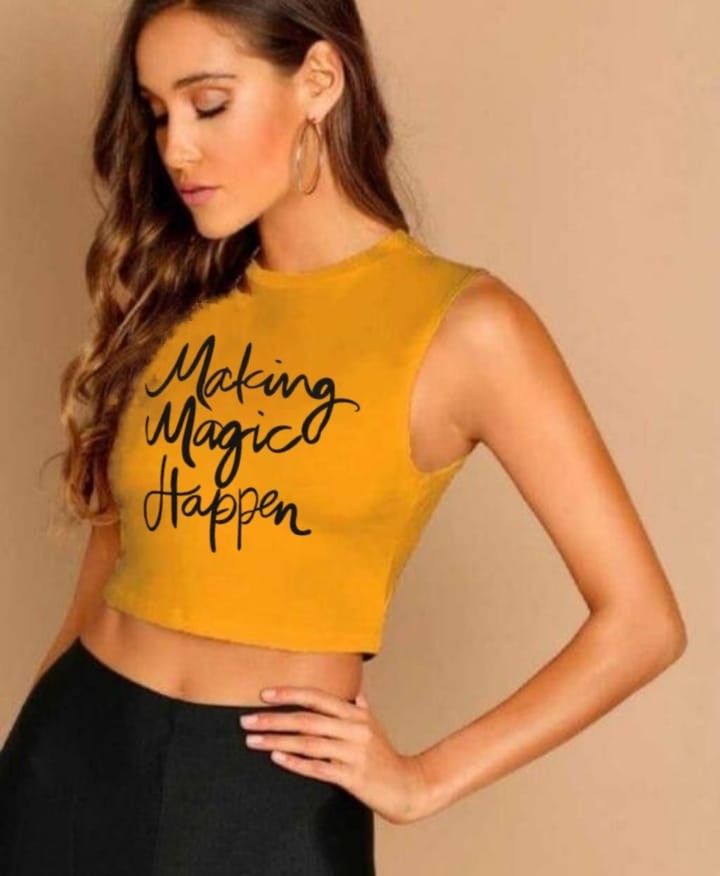 MAKING MAGIC SLEEVELESS CROP TSHIRT