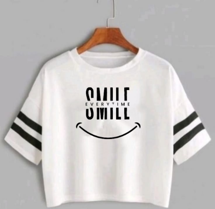 Everytime Smile Crop Stripe Tshirt